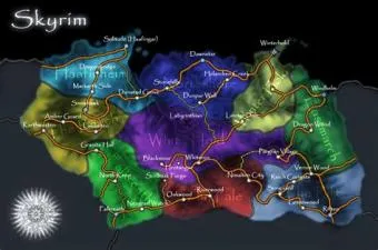 What are the dimensions of skyrim map?