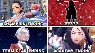 How many endings does pokemon violet have?