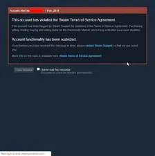 Can steam ban you for buying account?