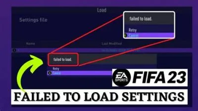 Why does my fifa 20 say personal settings 1 failed to load?