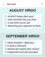 Which virgo is better august or september?