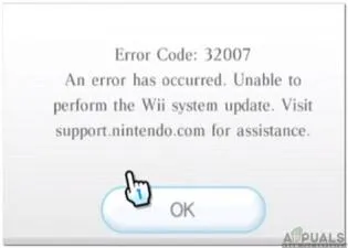 What is wii code 32007?