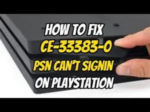 What is error code 33383 0 on ps4?