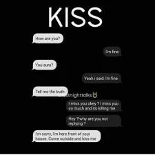 What does 3 kisses mean in a text message?