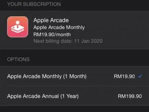 Can you pay for apple arcade yearly?