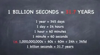 Is there 1 billion seconds in 32 years?
