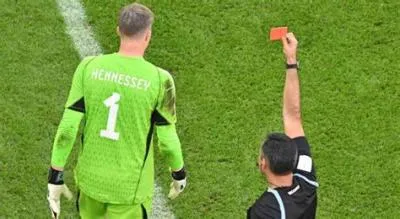 What happens if the goalkeeper gets a red card?