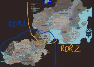 What map is bigger rdr2 or rdr1?