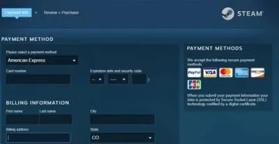 How to buy games on steam without billing address?