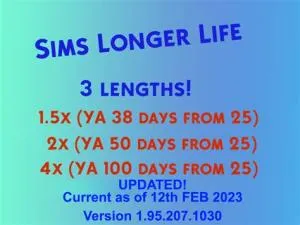 How long are sims 4 lifespans?